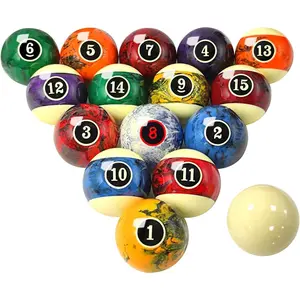 Swirl Style Pool Balls Set Professional 2 1/4-Inch Billiard Balls for Pool Table Complete 16-Piece Regulation Pool Ball Set