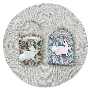 Kids Children Boys Camouflage Rabbits Bunny Bags Picnic Spring Easter Baskets
