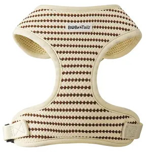 Bobotails Small Grain Dog Harness with Handle - Extra Control for Training Striped Design Lightweight Breathable Air Mesh for Comfort