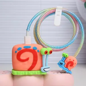 F-CPC01  Charger Cover Compatible With iPhone 20W USB-C Power Adapter Charger 3D Cute Cartoon Design Charger Cover Cable Protector Cover Wire Protective Case For iPhone 16 15 14 13 12 11 Pro Max, 146