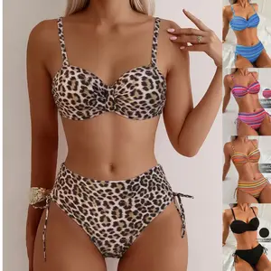 TikTokShopSpringGlowUp Boho Shell Stitch Bikini Sets |     2026 Mediterranean Blue Two Piece Swimsuit |     Trendy Cheeky Bottoms & Supportive Removable Cup Bathing Suit