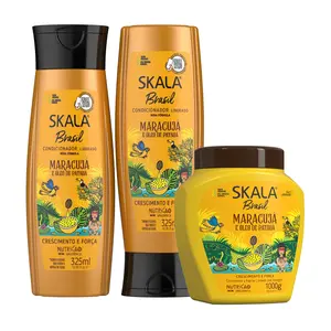 Skala Brasil Expert Viral Brazilian Hair Care Kit Maracujá & Patauá Oil Shampoo Conditioner 250ml Each Passion Fruit Hair Cream 35.2 oz Nourishing Cleanser Set Haircare Hydrating Moisturize