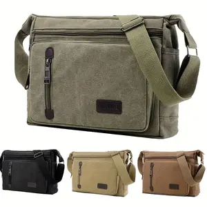 1 Piece Men's Casual Travel Hiking Crossbody Bag, Outdoor Single-Shoulder Bag, Vintage Messenger Bag