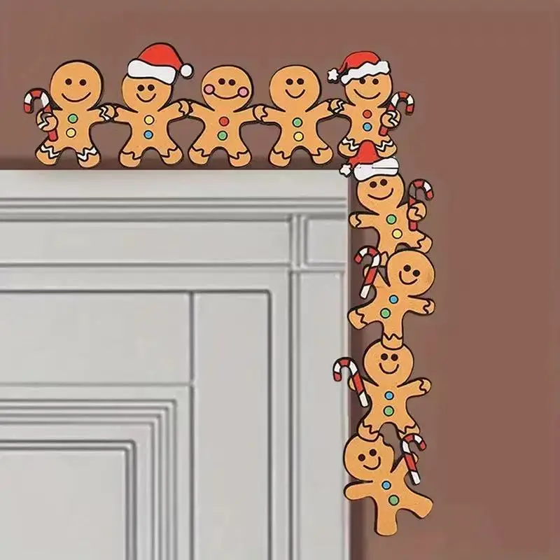 Cute Gingerbread Man Iron Art Door Corner Decoration, Christmas Home Decor, Creative Festive Ornament, Unique Holiday Gift Idea