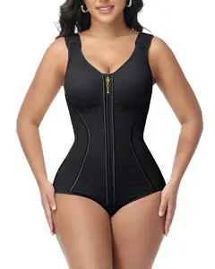 Curvyfaja One-piece Waist Trainer Hourglass Corset Vest with Built-in Bra Postpartum Minimalist Shapewear Essential Style Womenswear Compression Basic Tan