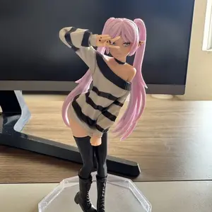 19cm Hot Anime Collectible Figure-Frieren Beyond Journey'S End Casual Striped Outfit Victory Pose PVC Model Statue Toy Boys Gift