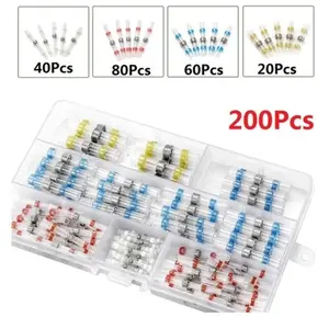 200pcs Heat Shrink Connector Terminals, Waterproof Soldering Seal Electrical Connectors, Cable Joining Kit for Cars and Boats