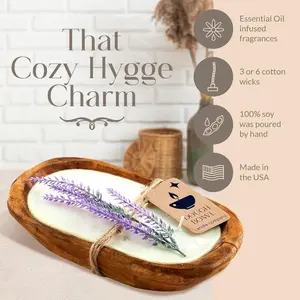 Elegant Christmas Wooden Bowl Candle, Handmade Camphor Wood Tray Candle, Aromatherapy Wax Candle, Party, Valentine's Day, Christmas, Scented Soy Wax