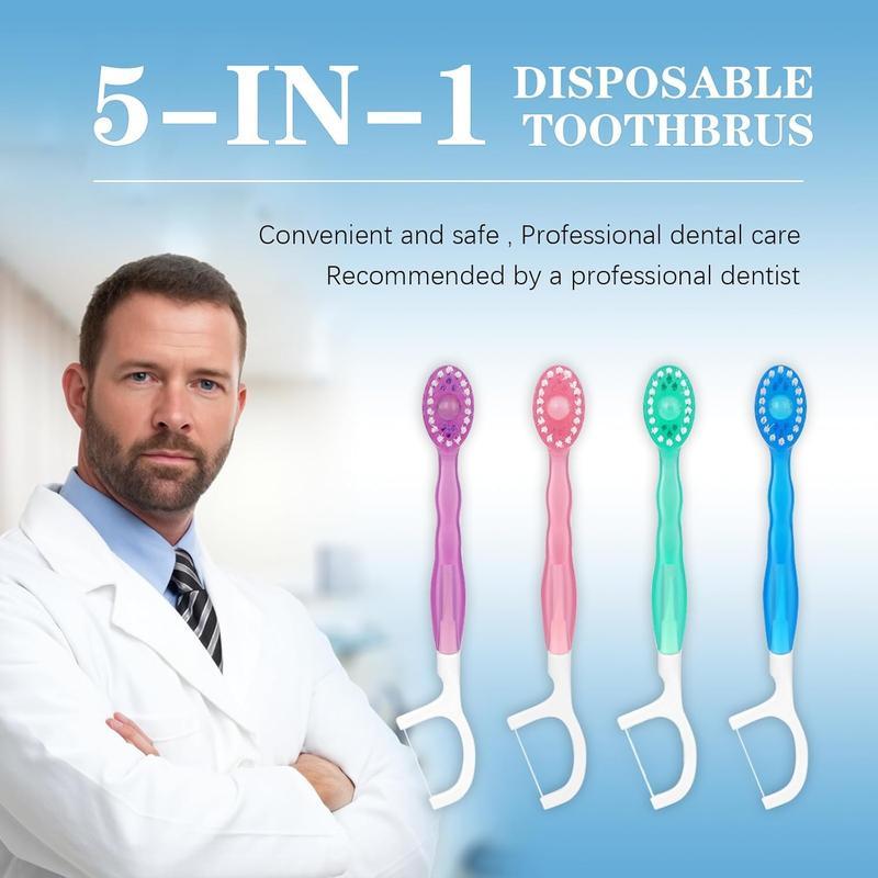 Fresh Fruit Aroma Toothbrushes - 4 Flavors (Peach, Green Plum, Cherry Blossom, Mint) - Smooth Polymer Fiber Thread for Gum Care, Bathroom Home Supplies