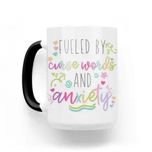 Fueled By Anxiety And Curse Words 15 Oz Mug