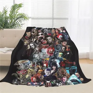 Halloween Blanket No You Hang Up Horror Movie Character Soft Lightweight Warm Cozy Flannel Fleece Microfiber Furry Blanket for Spooky Season Couch Bed Sofa Gift