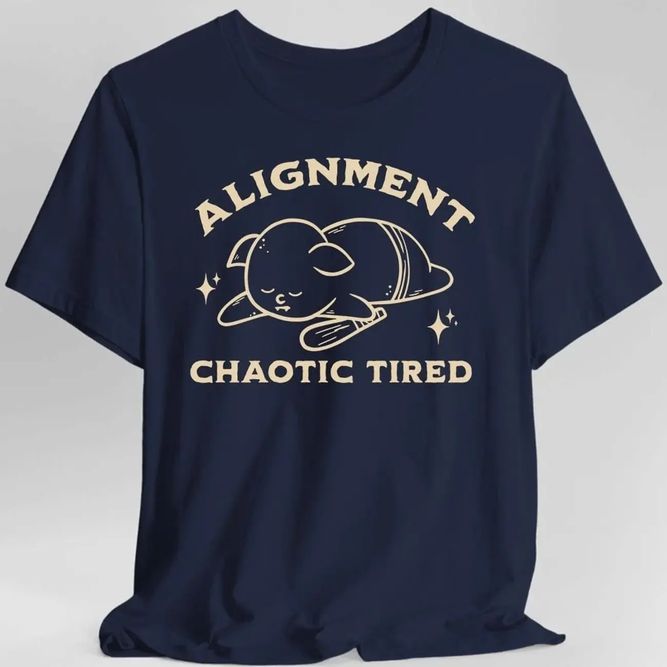 Retro Tabletop RPG D&D Chaotic Tired Goblin T-Shirt Adventure Tee D20