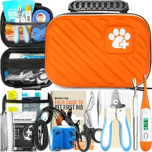 EVERLIT Pet Medic First Aid Kit| 95 Pcs Vet-Approved Medical, Outdoor & Emergency Supplies for Dogs, Cats, Animal Care| Travel-Friendly Compact Bag for Home, Car and Travel (Guardian Orange)