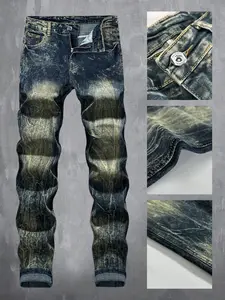 2026 new spring men's high-end retro nostalgic slim jeans, personalized casual and versatile