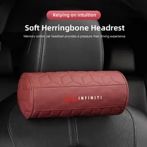 Car Round Leather Neck Protection Memory Cotton Headrest For Infiniti QX55 QX50 QX60 QX80 Q50 Q70L Q60 Q30 Q70 QX70 QX30