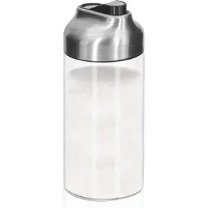 12 OZ Glass Sugar Dispenser with Pour Spout, Weighted Pourer, for Coffee,Tea and Baking