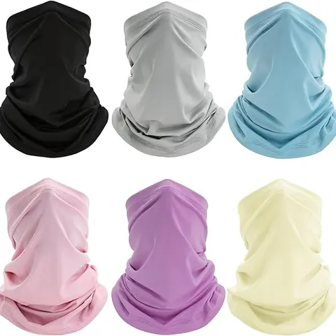 6 Pack Neck Gaiter Balaclava UV Protection Gator Face Mask Cooling Face Bandanas Neck Cover for Men Women