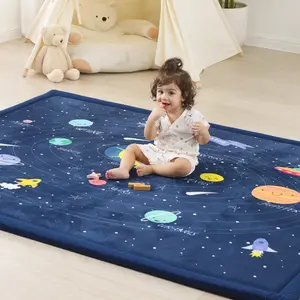 [ mothersdaygift ] PaPaMat Baby Play Mat & Area Rug, 1.3” Thick 25D Memory Foam Coral Fleece, Extra Large Soft Floor Mat for Tummy Time, Crawling & Early Learning (79” × 118”) Playpen Infant