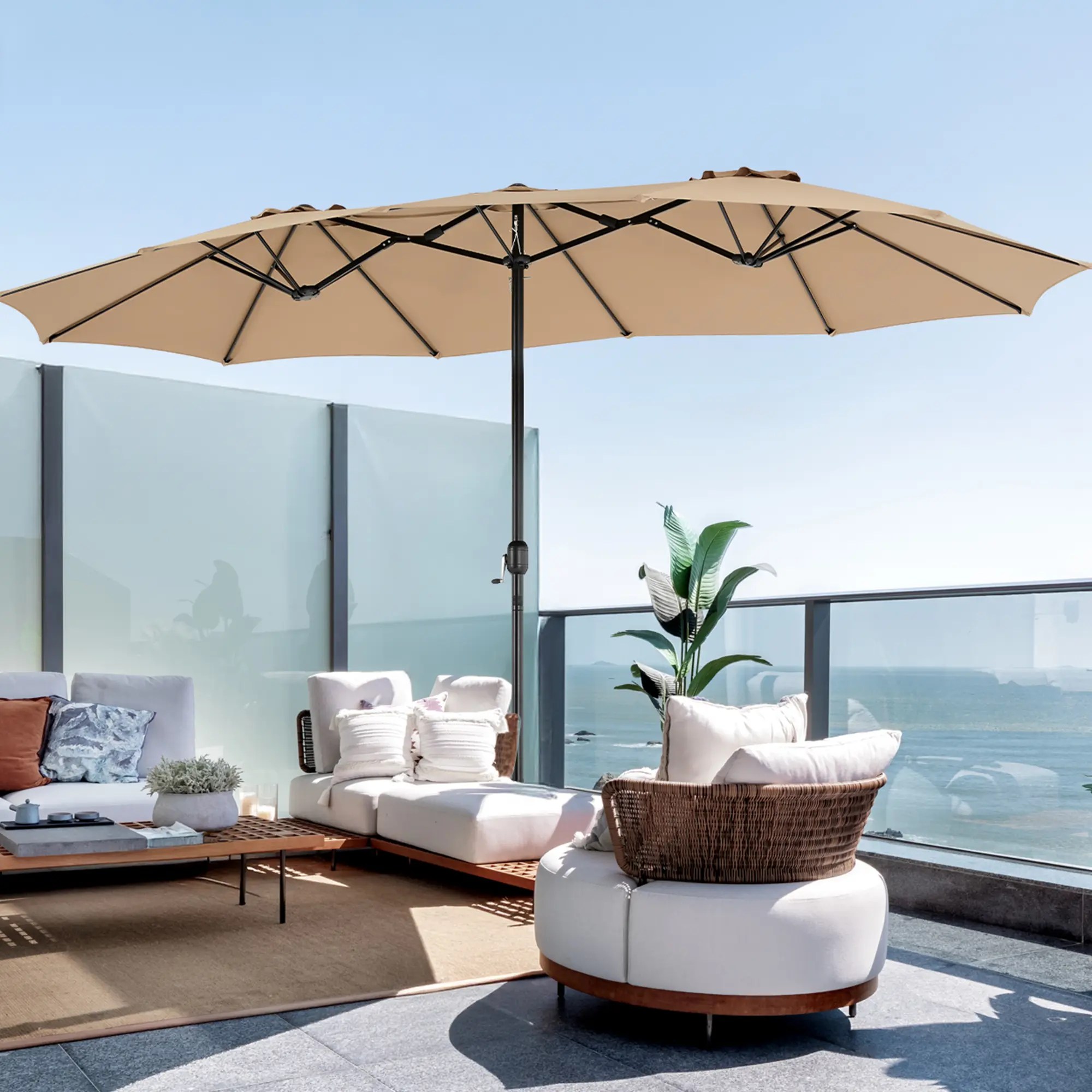 large patio umbrellas with stand GRAND 11 ft 12 ft Cantilever Patio Umbrella Base, Round Offset for Garden Deck Pool With an expansive 15ft diameter Large Patio Umbrellas with Base