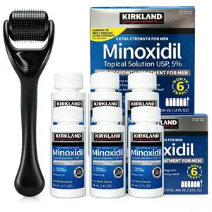 6pcs Kirkland Signature 5%MinoxidilExtraStrengthHairRegrowth Treatment - Men'sUSPTopicalLiquidwithDropper,PeppermintCastorRosemaryBiotinHaircareFormula
