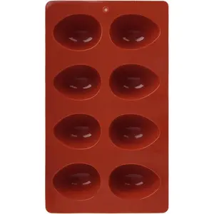 1 count 8-Cavity Easter Egg Shape  Molds, Baking Supplies for DIY Cake Decoration, , Candy, Jello, Pastry, Muffin, Bread
