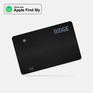 Ridge Tracker Card - Ultra-Slim Smart Tracker with Apple Find My Compatibility, 95dB Ringer, Wireless Rechargeable Battery, Water Resistant IP67, Privacy Protection, Bluetooth