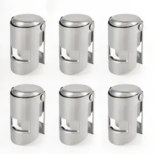6 Pack Champagne Stoppers, Stainless Steel Sparkling Wine Stopper, Champagne Stopper for Bottles