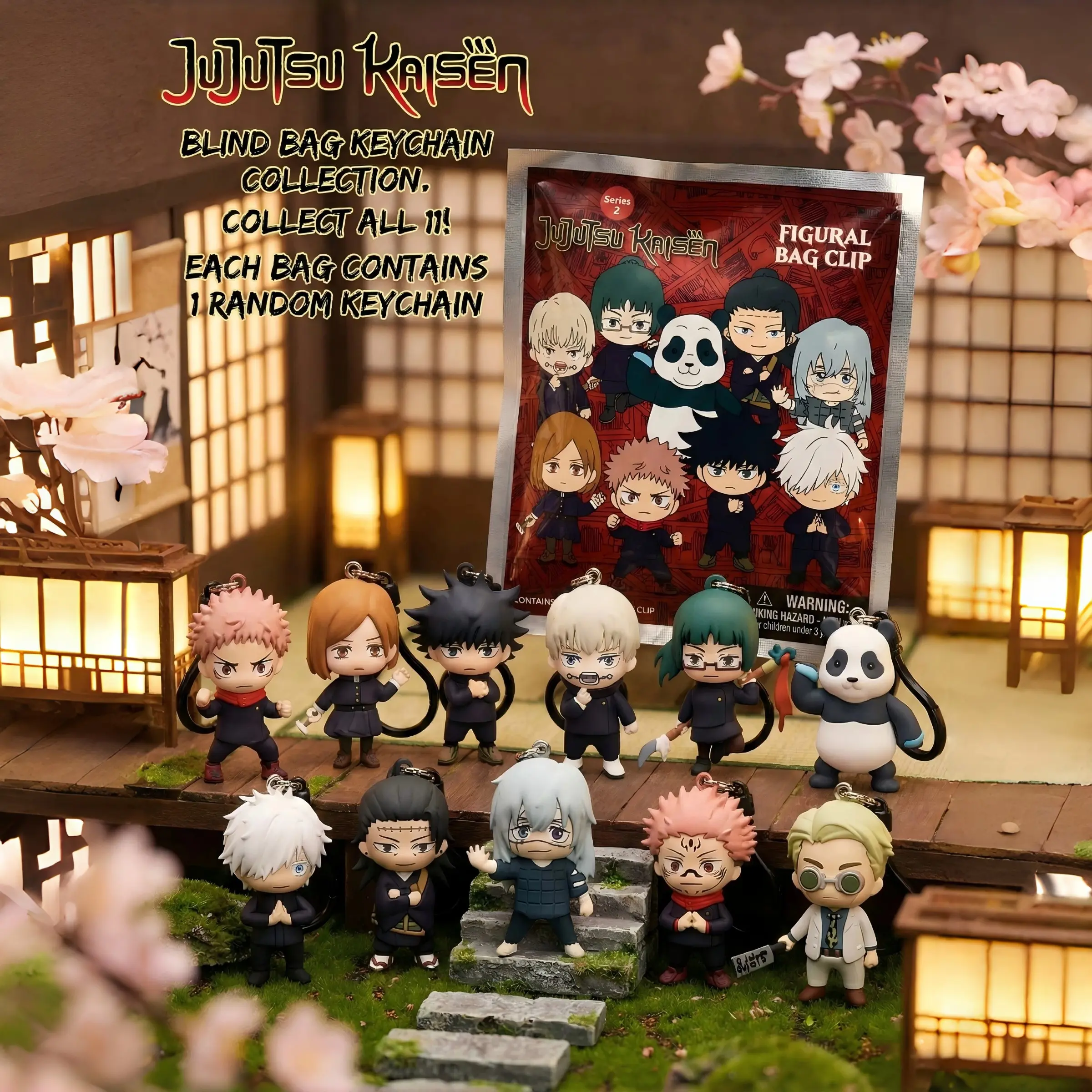 Official Jujutsu Kaisen Blind Bag Clip, Gojo Satoru Anime 3D Collectible Keychain Series Figures, Surprise Collectibles, Cool Keychains, Perfect Gift for Fans & Collectors