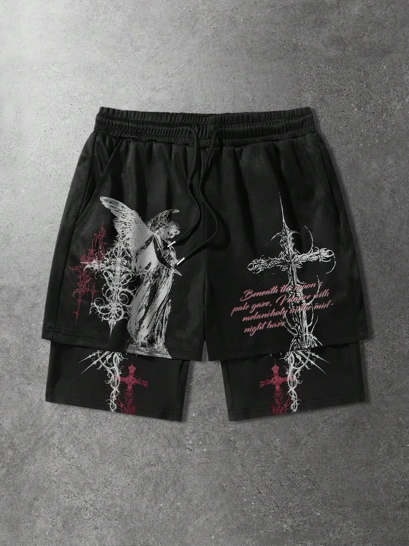 Men's Jesus Print Lounge Shorts, Regular Fit Casual Comfy Breathable Shorts for Daily Wear, Pajama Shorts, Men's Sleepwear & Loungewear for Summer