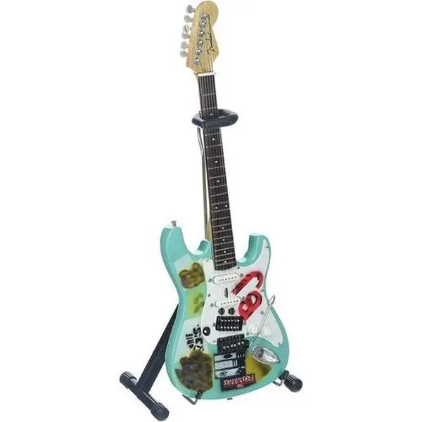 Axe Heaven -Green Day - Billie Joe Armstrong Green Day Blue Late 70's Fernandes Strat Copy Mini Guitar Replica Collectible  [Collectible Figurine/Statue/Bust] figurine/statue, Collectible