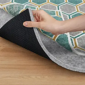 Non Slip Rug Pad 5x7 , 1/4" Thick Cushioned Rug Gripper for Hardwood Floors, Vinyl, Laminate, Stone, Carpet & Tile, Under Rug Padding Protects Floors