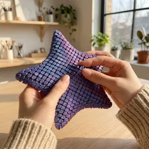 3D-printed cute and flexible starfish - 3D-printed flexible bat desktop starfish toy, fun desktop decoration, unique flexible starfish gift