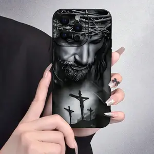 Jesus Pattern Phone Case, Creative Anti-Drop Phone Protective Cover,  Phone Compatible With IPhone 11 12 13 14 15 16, 14 15 16 Plus, X X/XS Max, Protector, Unique Iphone Cases, Protection, Casing for iPhone 17
