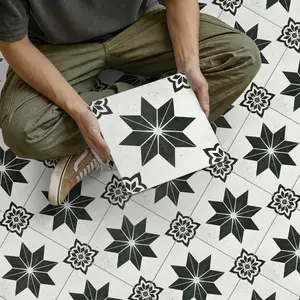 Star Tile Sticker, Self-Adhesive Decorative Floor Tiles, Waterproof Geometric Flooring, Aesthetic Room Decoration, Universal Use