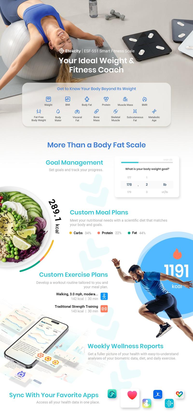 Etekcity Smart Body Fat Scale with BMI, Body Fat, Muscle Mass, Accurate Bluetooth Home User Health Equipment, TikTokShopHolidayHaul Deal - Smartscale Valentinesday Gift Etekcity Smart Body Fat Scale with BMI, Body Fat, Muscle Mass, Accurate Bluetooth Home User Health Equipment, TikTokShopHolidayHaul Deal - Smartscale Valentinesday Gift