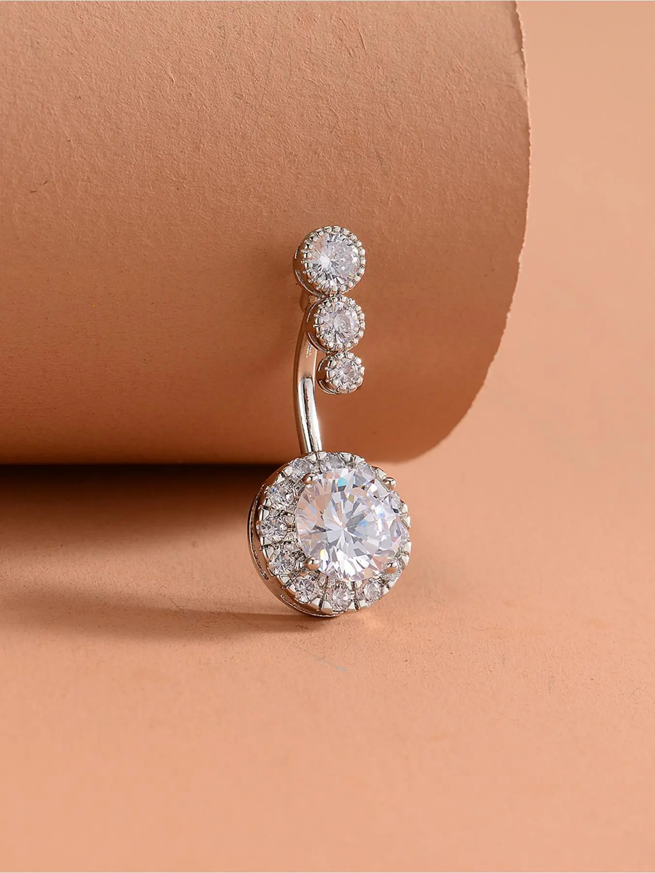 Rhinestone Decor Bling Belly Button Ring, Bellybar, Women Belly Piercing Body Jewelry, Fashion Navel Piercing Jewelry for Party, Daily Clothing Decor, Trendy All-match & Exquisite Jewelry for Birthday Gift, High Quality Jewelry for Women