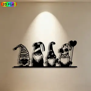 1pc Gnome Metal Wall Art,Gnome Statue Mural, Ideal Gift for Christmas, New Year, Gnome Decor Enthusiasts, Rust-Resistant Metal Wall Decor Wall Sculptures, Perfect for Indoor Wall & Garden Fence Wall, Charming Home & Outdoor Decor