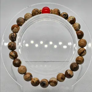 Yellow picture Jasper mens bracelet