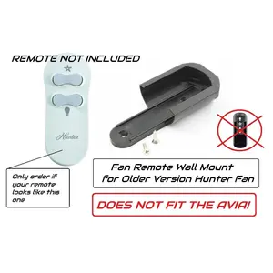 WALL MOUNT for Hunter 99118 On-Off Ceiling Fan Remote (REMOTE NOT INCLUDED) (WHITE ONLY)