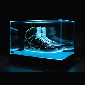Lumistre Acrylic Display Case - Signature Showcase Storage - LED Lighted Base - Clear Sleek Design - UV Protected Box - Durable Large Storage