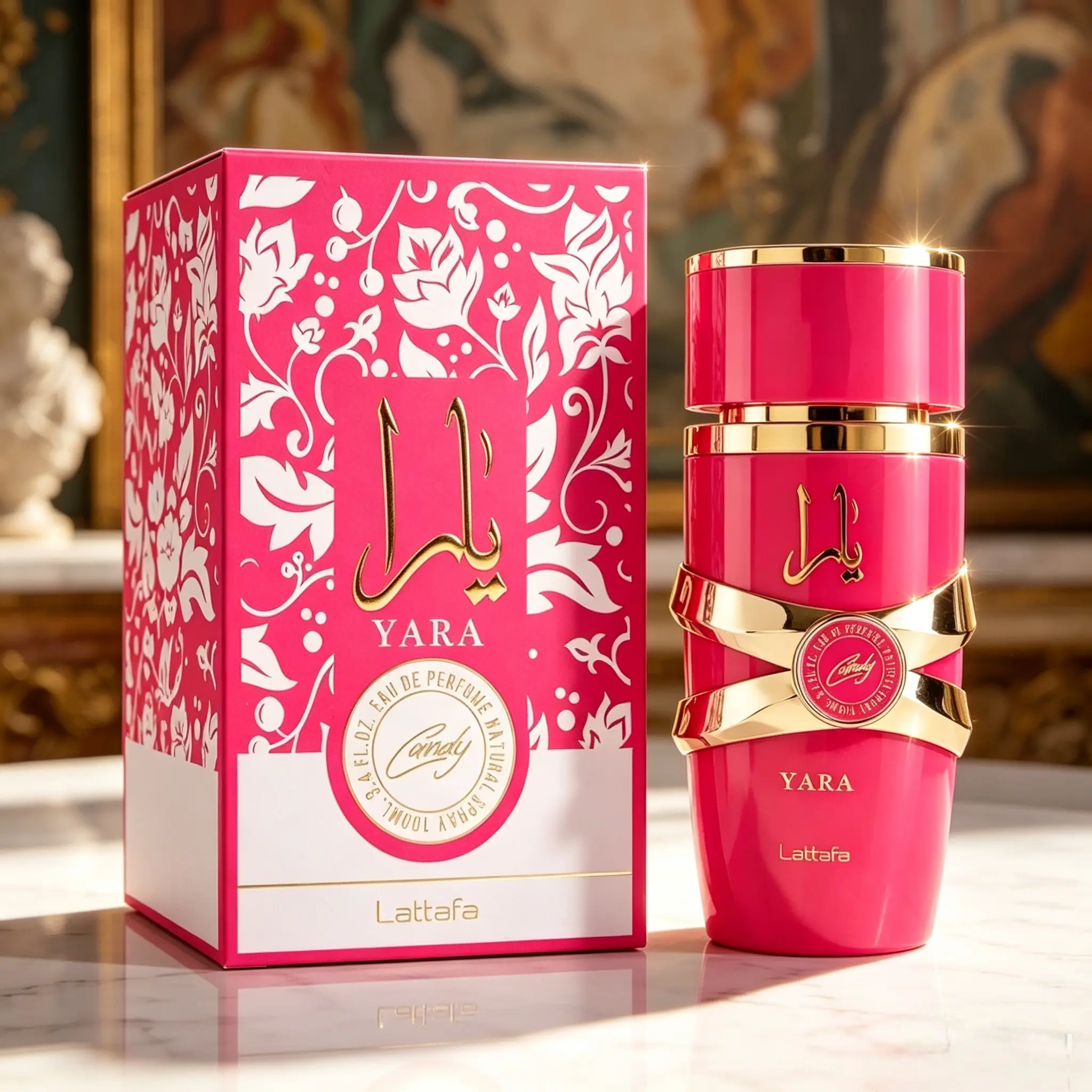 Lattafa Yara Candy Women EDP Fragrance 100ml 3.4oz Sweet Fruity Citrus Floral Vanilla Aroma Long Lasting Premium Ladies Perfume Anniversary Holiday Gift for Her