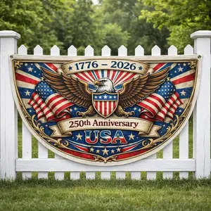 USA 250th Anniversary Fan Flag, 1776-2026 Patriotic Outdoor Decor, American Semiquincentennial Yard Banner, Fireworks & Flag Design