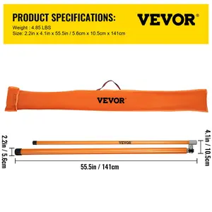 VEVOR Load Height Measuring Stick, 20' Sturdy Fiberglass Truck Height Stick with Adjustable Pole, Non-conductive Truck Height Measuring Stick with Carrying Bag, Height Stick for Trucks, Car Haulers