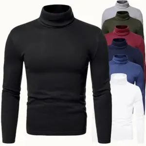 Static Cuff Autumn Winter Fashion Hoodie for Men Solid Color with Fleece Pullover High Neck T-shirt Men Decorative Base Shirt Fleece Hoodie