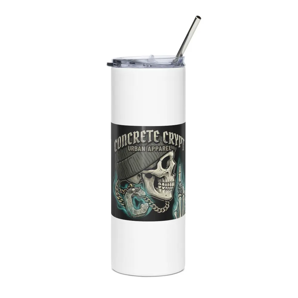 Concrete Crypt Skull Logo Stainless Steel Tumbler