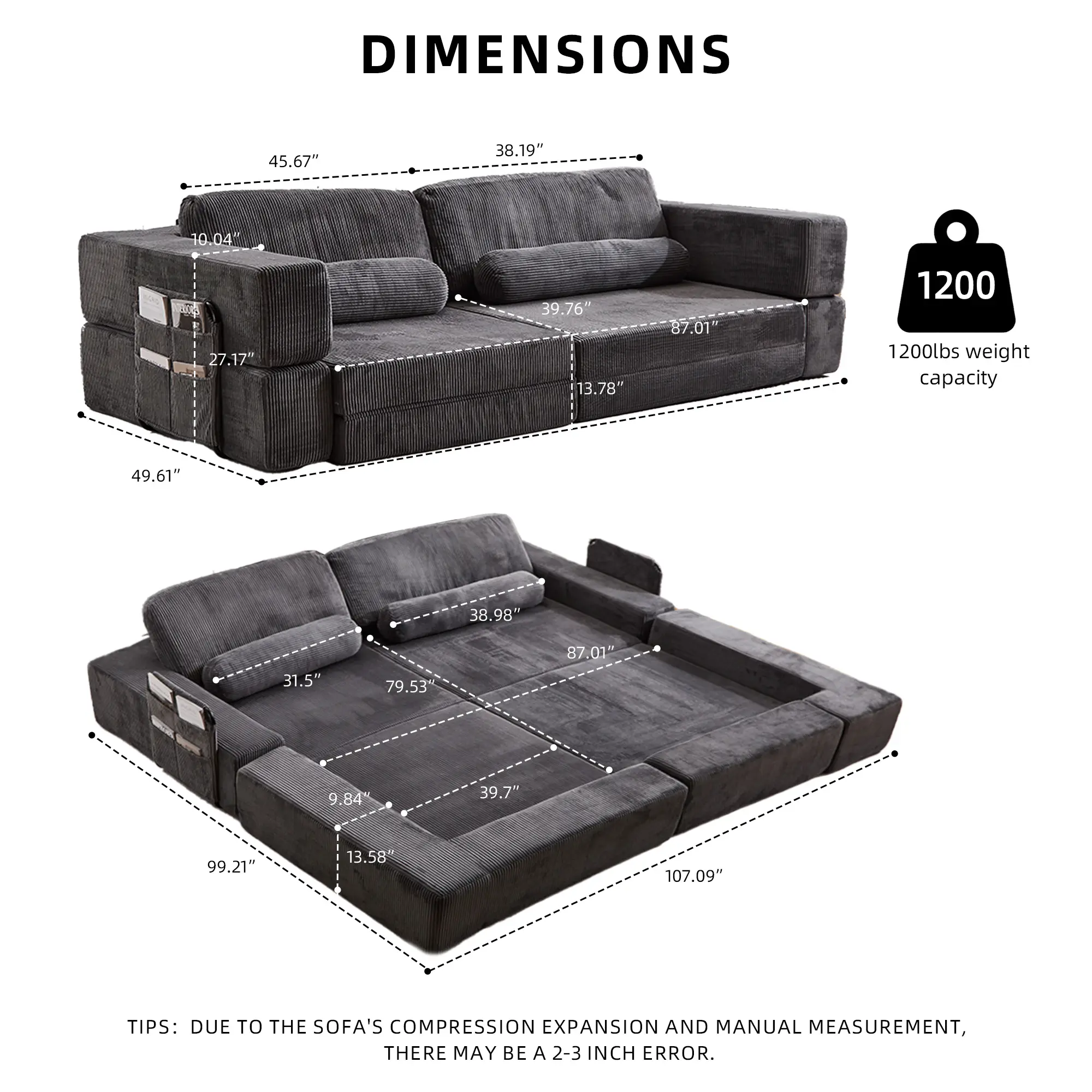 Dark Grey - Castle sofa