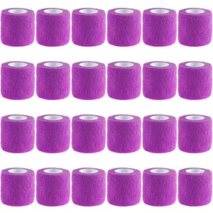 Self-Stick Bandage Rolls, 24 Pack, 5cm X 4.5m, Elastic Sports Tape Socks, Ankle Support, Pet & Veterinary Compression