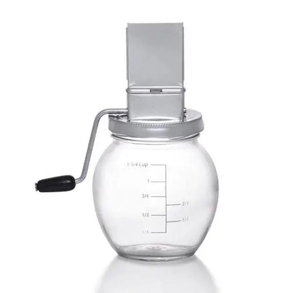 Endurance® Stainless Steel Vintage Kitchen Nut-Mill with Glass Jar, Secure Lid for Efficient Grinding - Specialty Kitchen Utensil