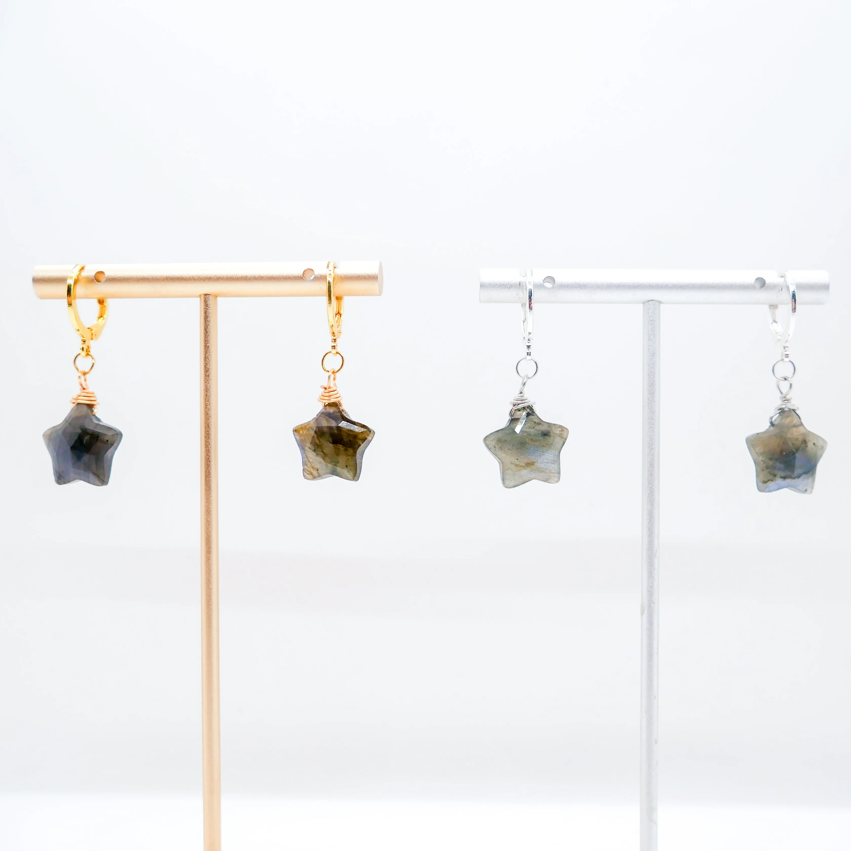 Estrella Labradorite Huggy Hoops