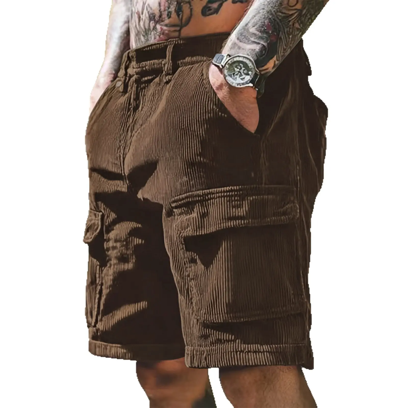 Men’s Vintage Cargo Shorts, Loose Fit Multi Pocket Utility Workwear Shorts, Relaxed Casual Summer Outdoor Hiking Travel Streetwear & Daily Wear